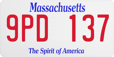 MA license plate 9PD137
