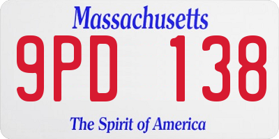 MA license plate 9PD138