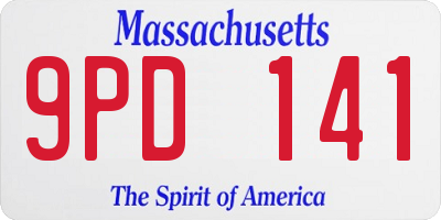 MA license plate 9PD141