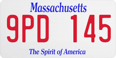 MA license plate 9PD145