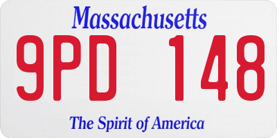 MA license plate 9PD148