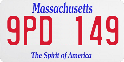 MA license plate 9PD149