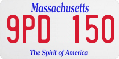 MA license plate 9PD150