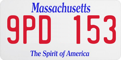 MA license plate 9PD153