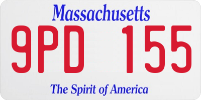 MA license plate 9PD155