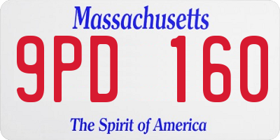 MA license plate 9PD160