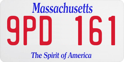 MA license plate 9PD161