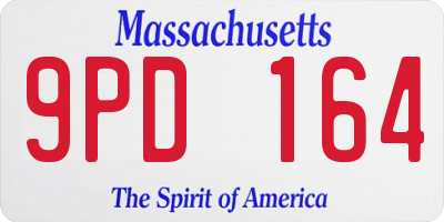MA license plate 9PD164