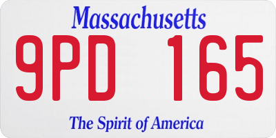 MA license plate 9PD165