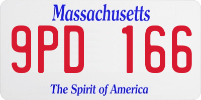 MA license plate 9PD166
