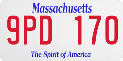 MA license plate 9PD170