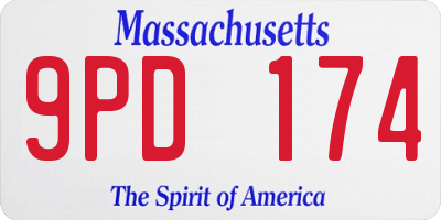 MA license plate 9PD174