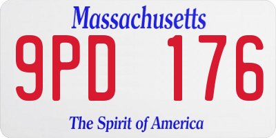MA license plate 9PD176