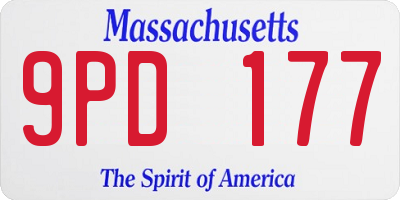 MA license plate 9PD177