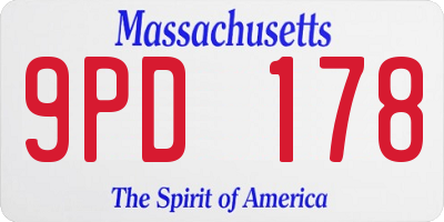 MA license plate 9PD178