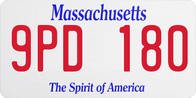 MA license plate 9PD180