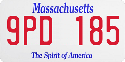 MA license plate 9PD185