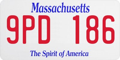 MA license plate 9PD186