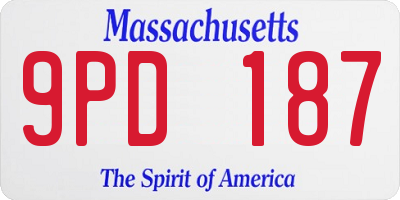 MA license plate 9PD187