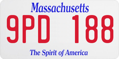 MA license plate 9PD188