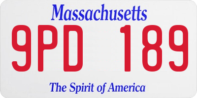 MA license plate 9PD189
