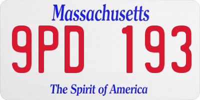 MA license plate 9PD193