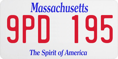 MA license plate 9PD195
