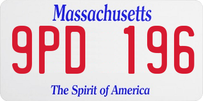 MA license plate 9PD196