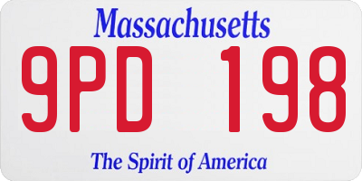 MA license plate 9PD198
