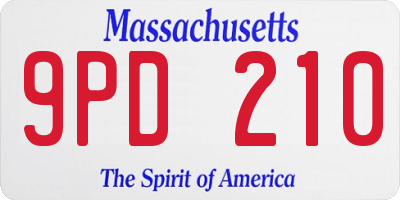 MA license plate 9PD210