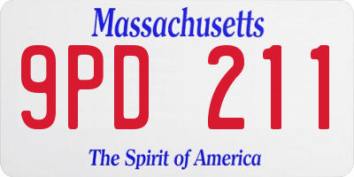 MA license plate 9PD211