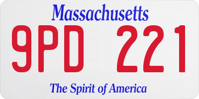 MA license plate 9PD221
