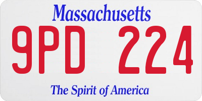 MA license plate 9PD224