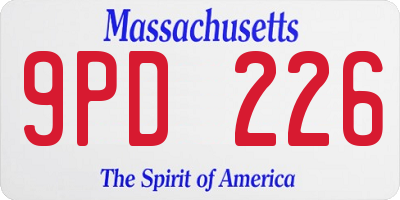 MA license plate 9PD226