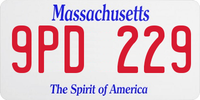 MA license plate 9PD229