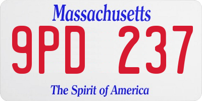 MA license plate 9PD237