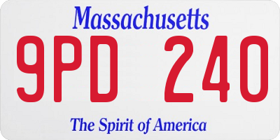 MA license plate 9PD240
