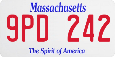 MA license plate 9PD242