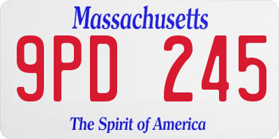 MA license plate 9PD245
