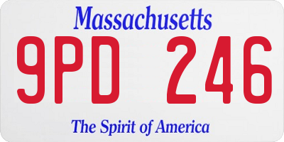 MA license plate 9PD246