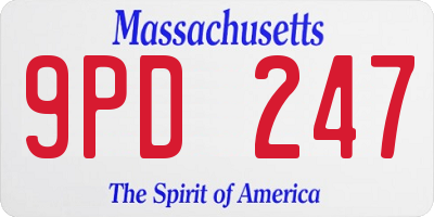 MA license plate 9PD247