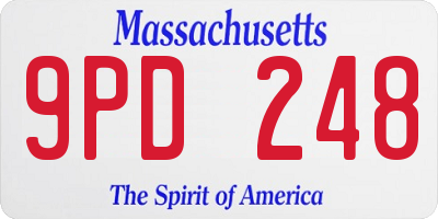 MA license plate 9PD248
