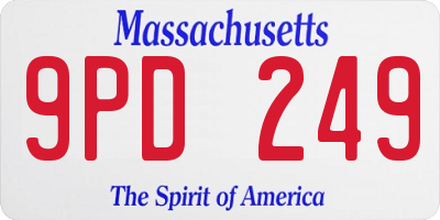 MA license plate 9PD249