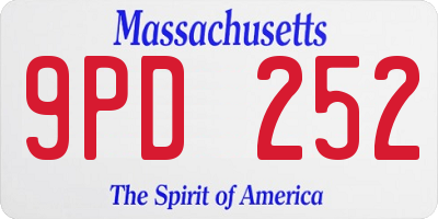 MA license plate 9PD252
