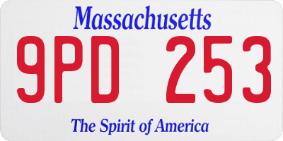 MA license plate 9PD253
