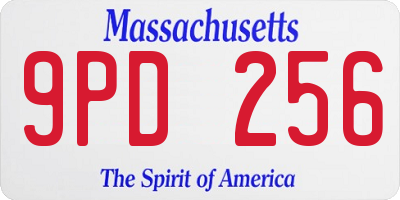 MA license plate 9PD256