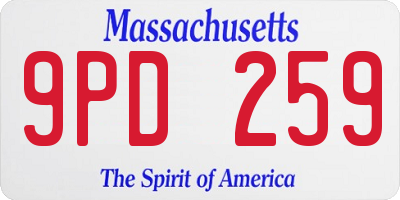 MA license plate 9PD259