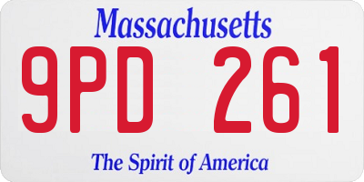 MA license plate 9PD261