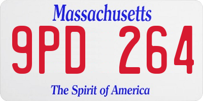 MA license plate 9PD264