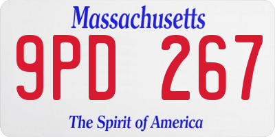 MA license plate 9PD267